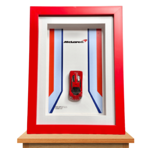 McLaren F1 Hot Wheels 3D Diecast Car Frame | Collector’s Edition Wall Art (Red Frame)